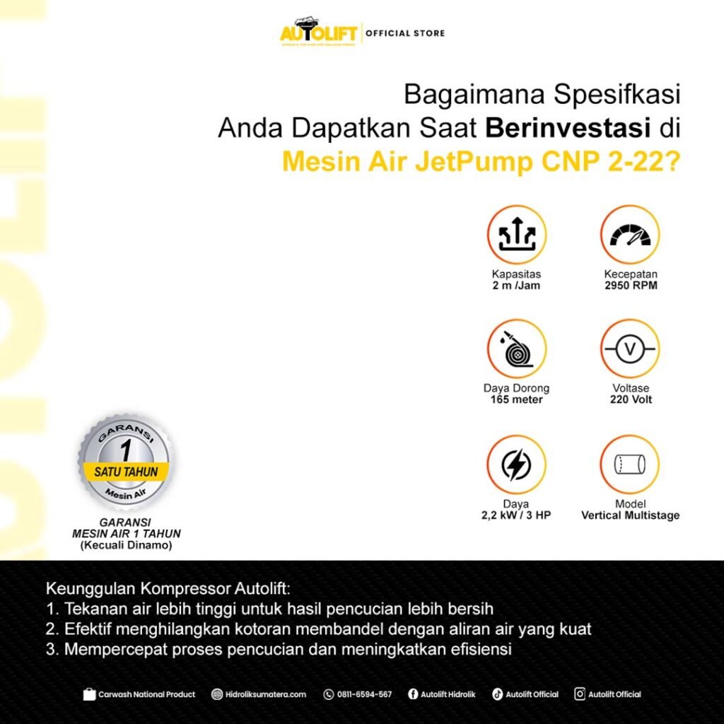 detail mesin air pressure cnp 222