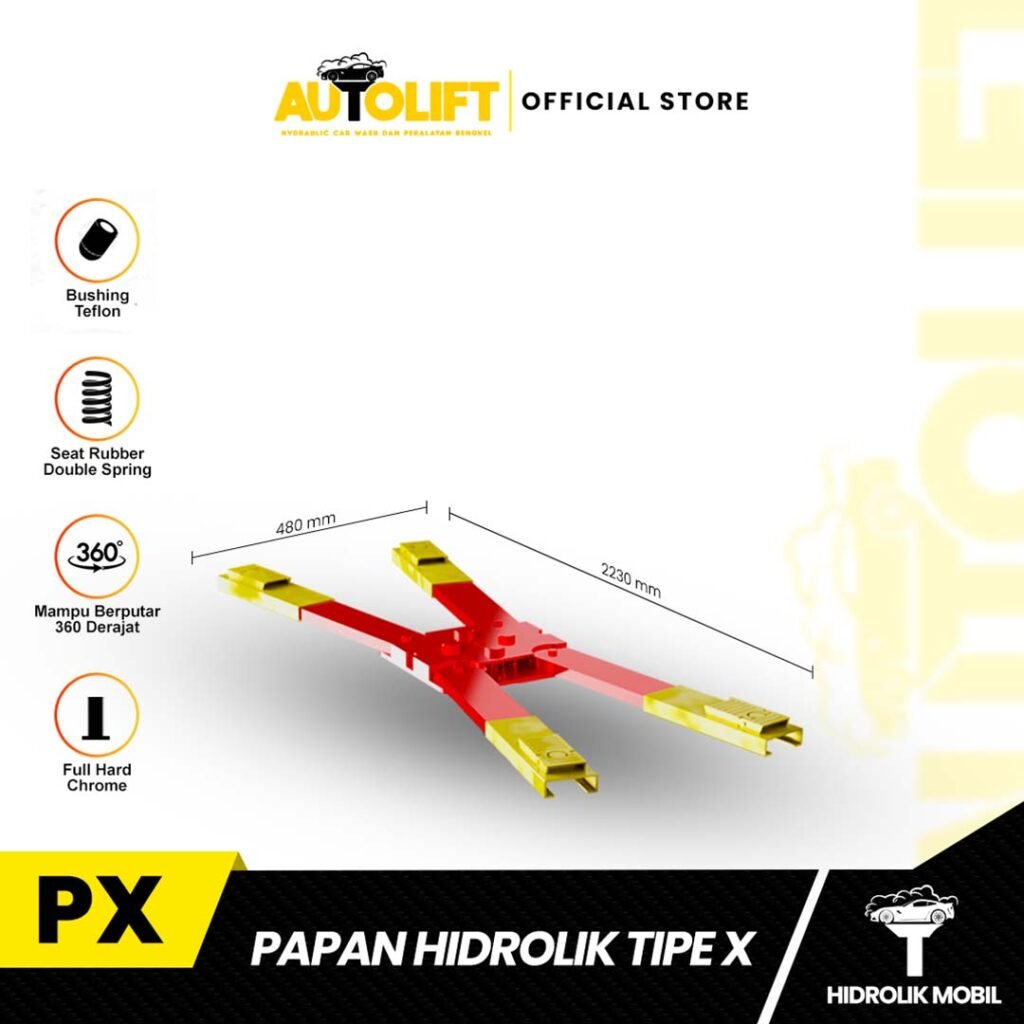 papan hidrolik cuci mobil tipe x